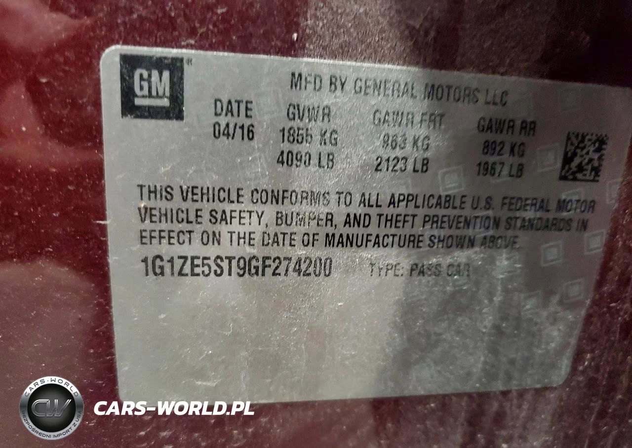 2016 Chevrolet Malibu Lt VIN:1G1ZE5ST9GF274200 - 12