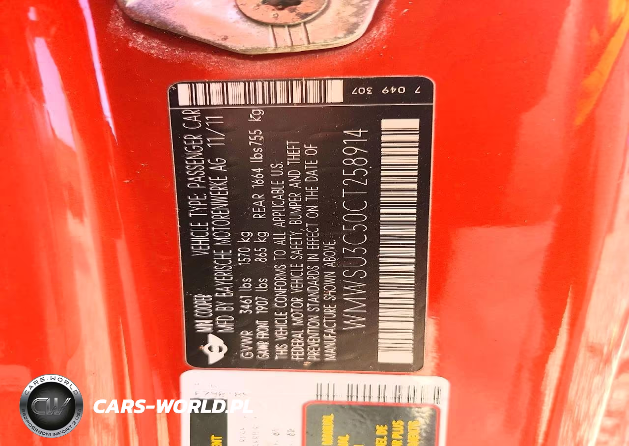 2012 Mini Cooper VIN:WMWSU3C50CT258914 - 13
