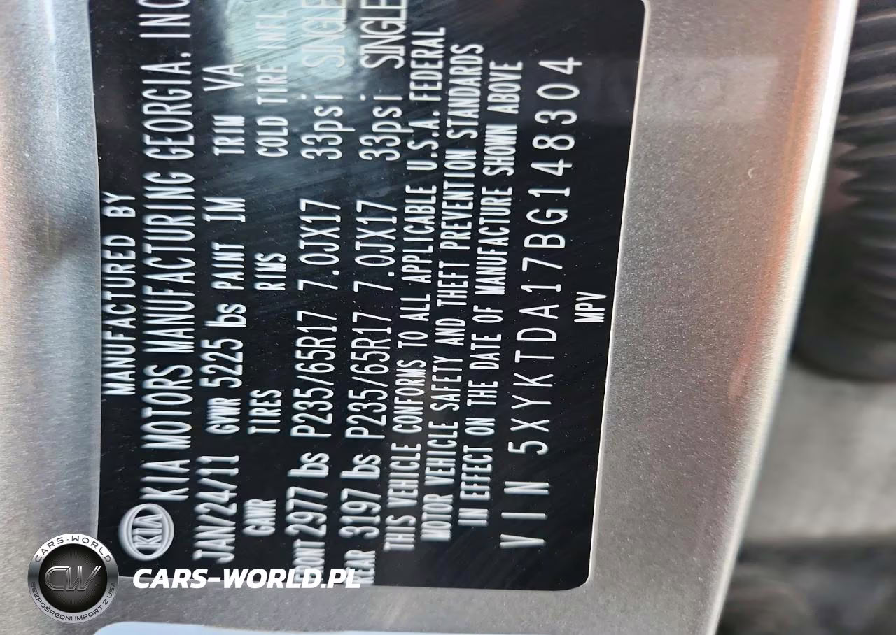 2011 Kia Sorento Lx VIN:5XYKTDA17BG148304 - 12