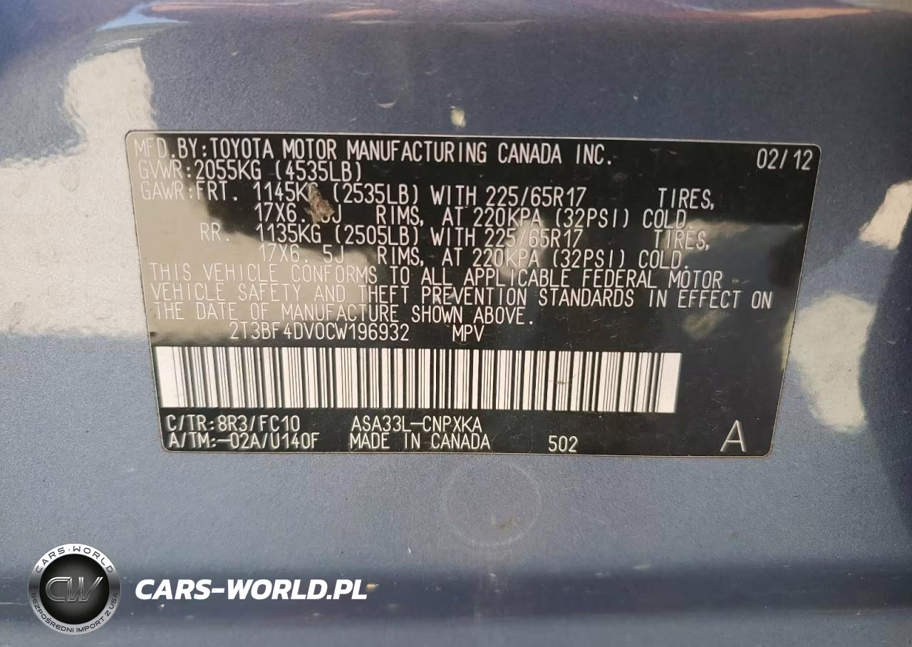 2012 Toyota Rav4 VIN:2T3BF4DV0CW196932 - 13