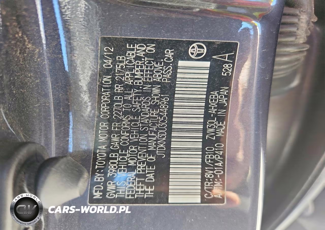 2012 Toyota Prius Three VIN:JTDKN3DU3C5448961 - 12