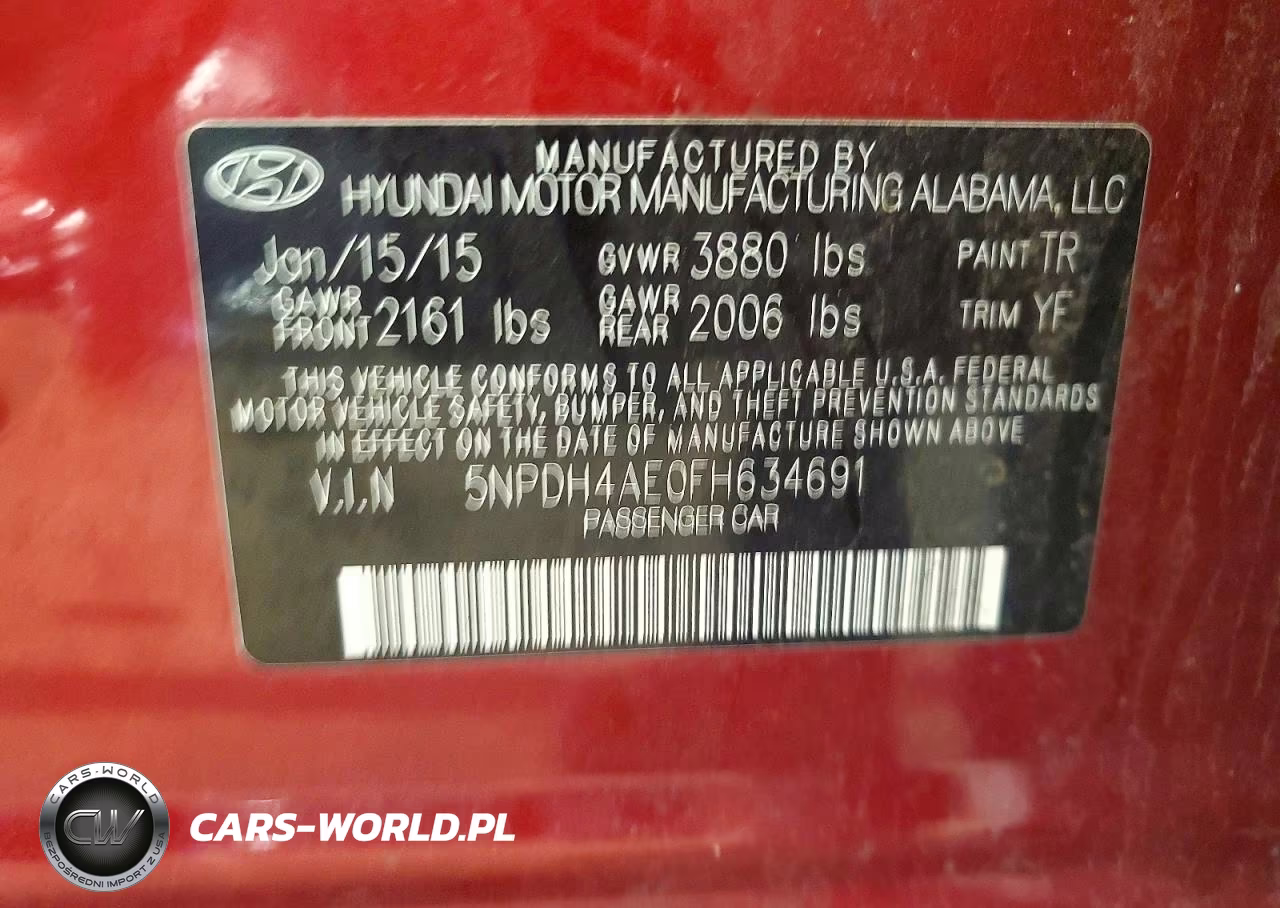 2015 Hyundai Elantra Se VIN:5NPDH4AE0FH634691 - 12