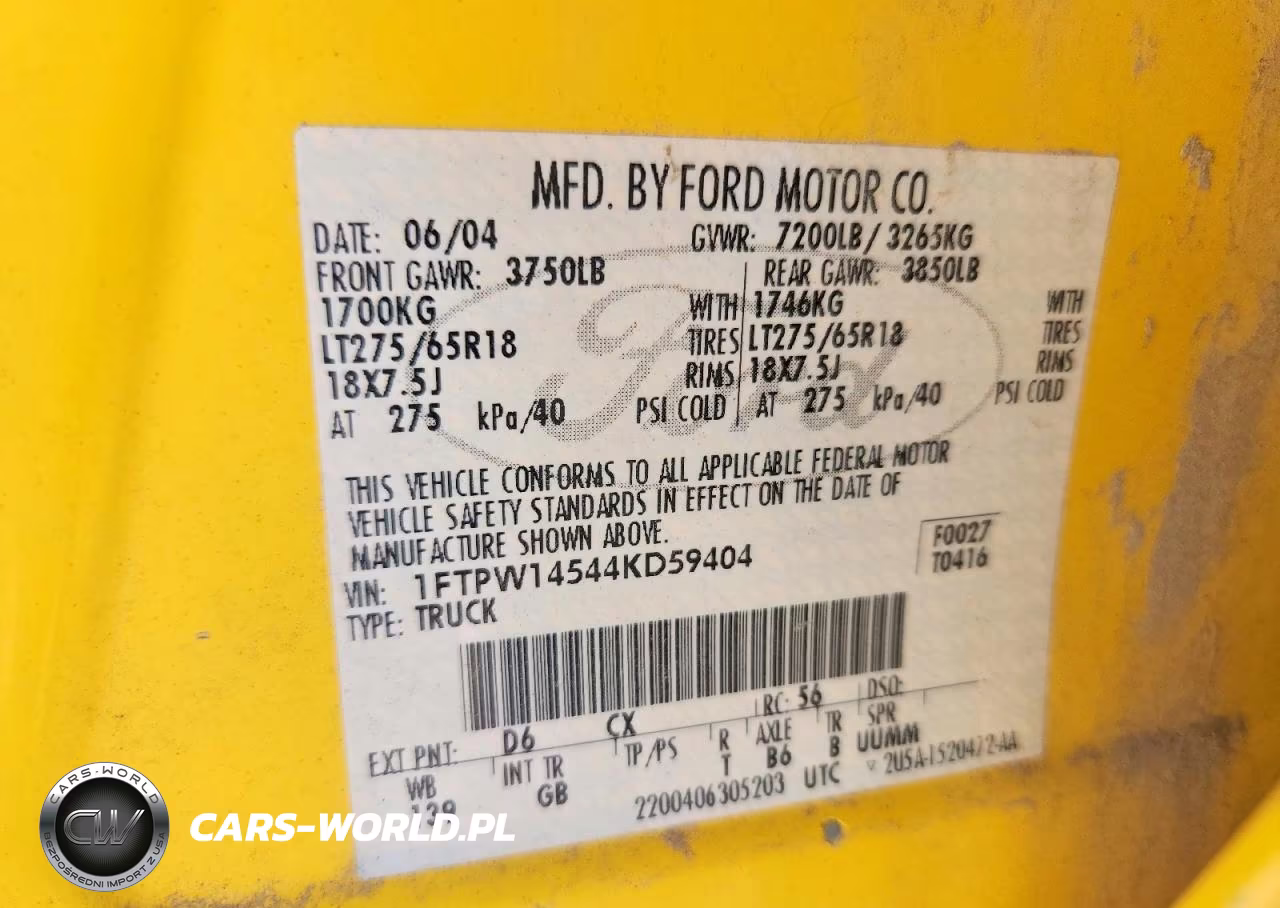 2004 Ford F150 Supercrew VIN:1FTPW14544KD59404 - 12