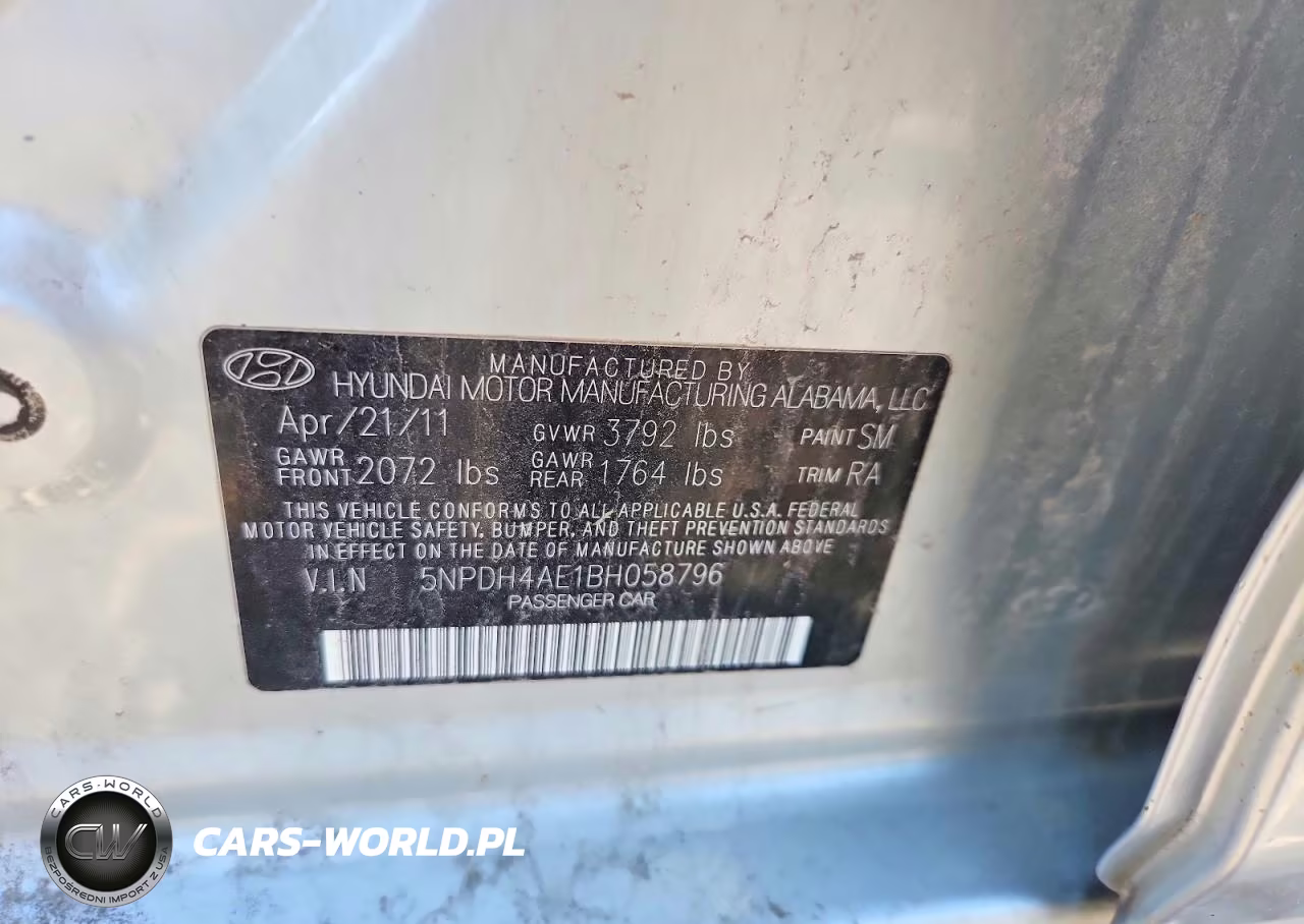 2011 Hyundai Elantra Gls VIN:5NPDH4AE1BH058796 - 12