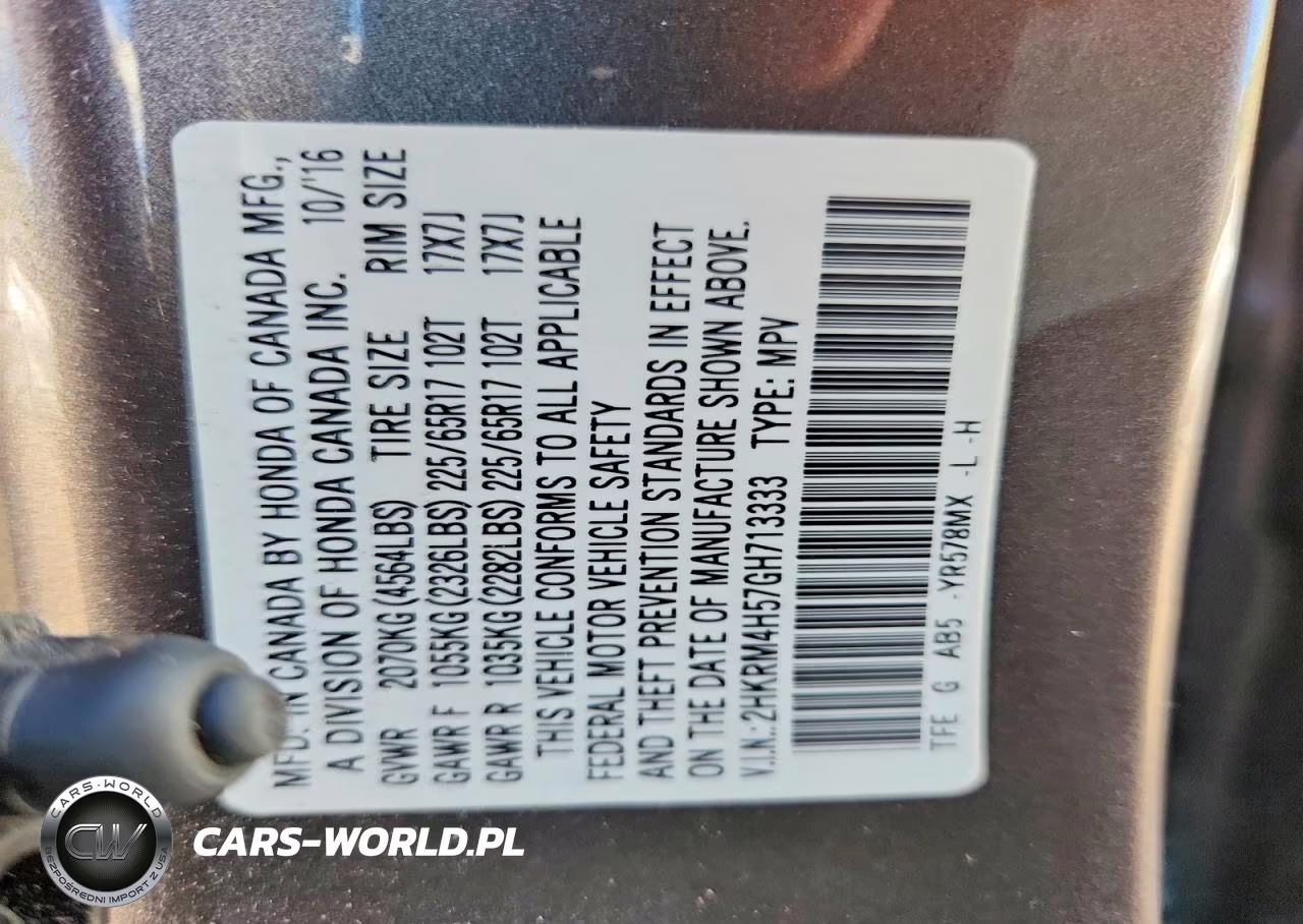 2016 Honda Cr-V Ex VIN:2HKRM4H57GH713333 - 13
