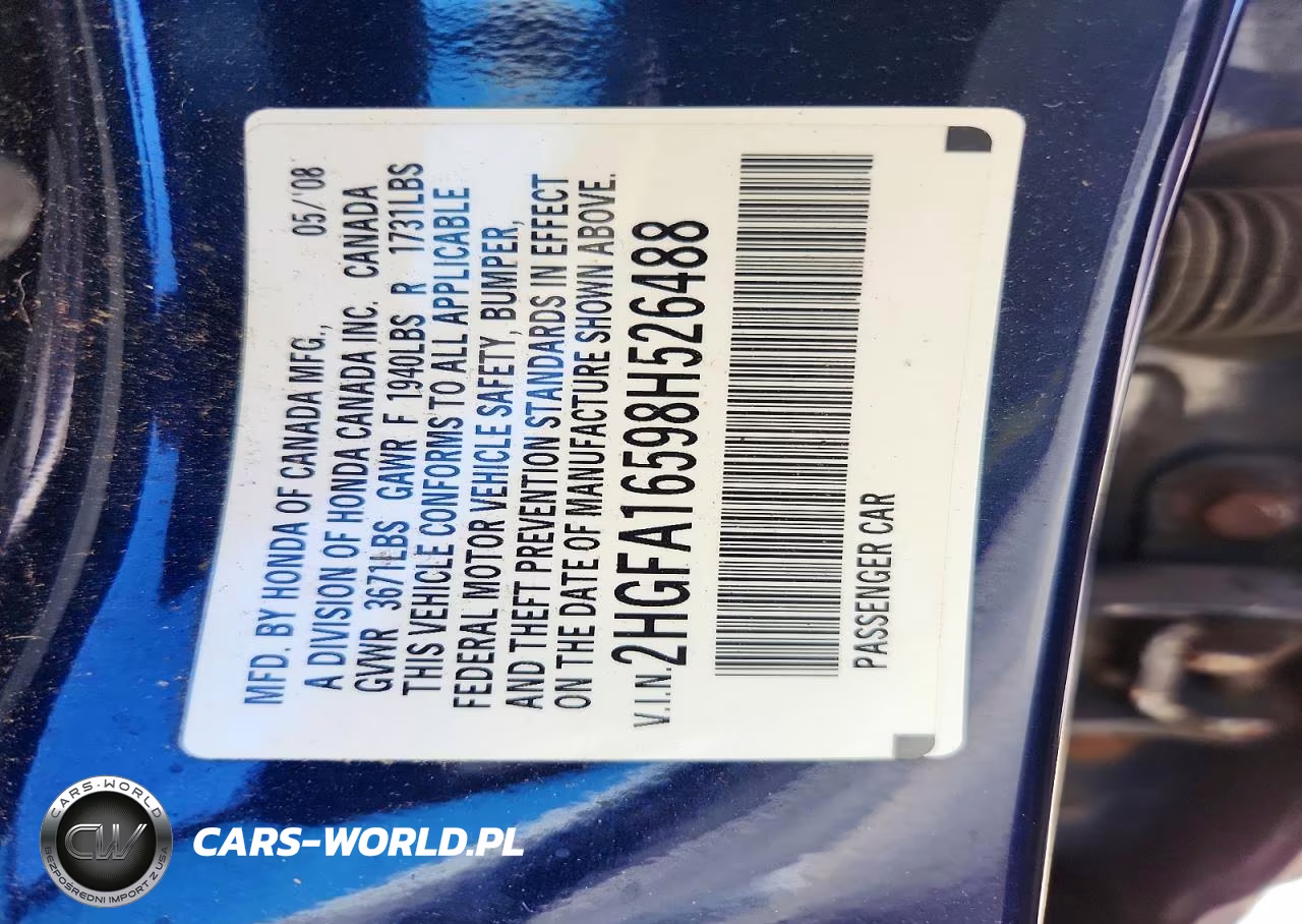 2008 Honda Civic Lx VIN:2HGFA16598H526488 - 12
