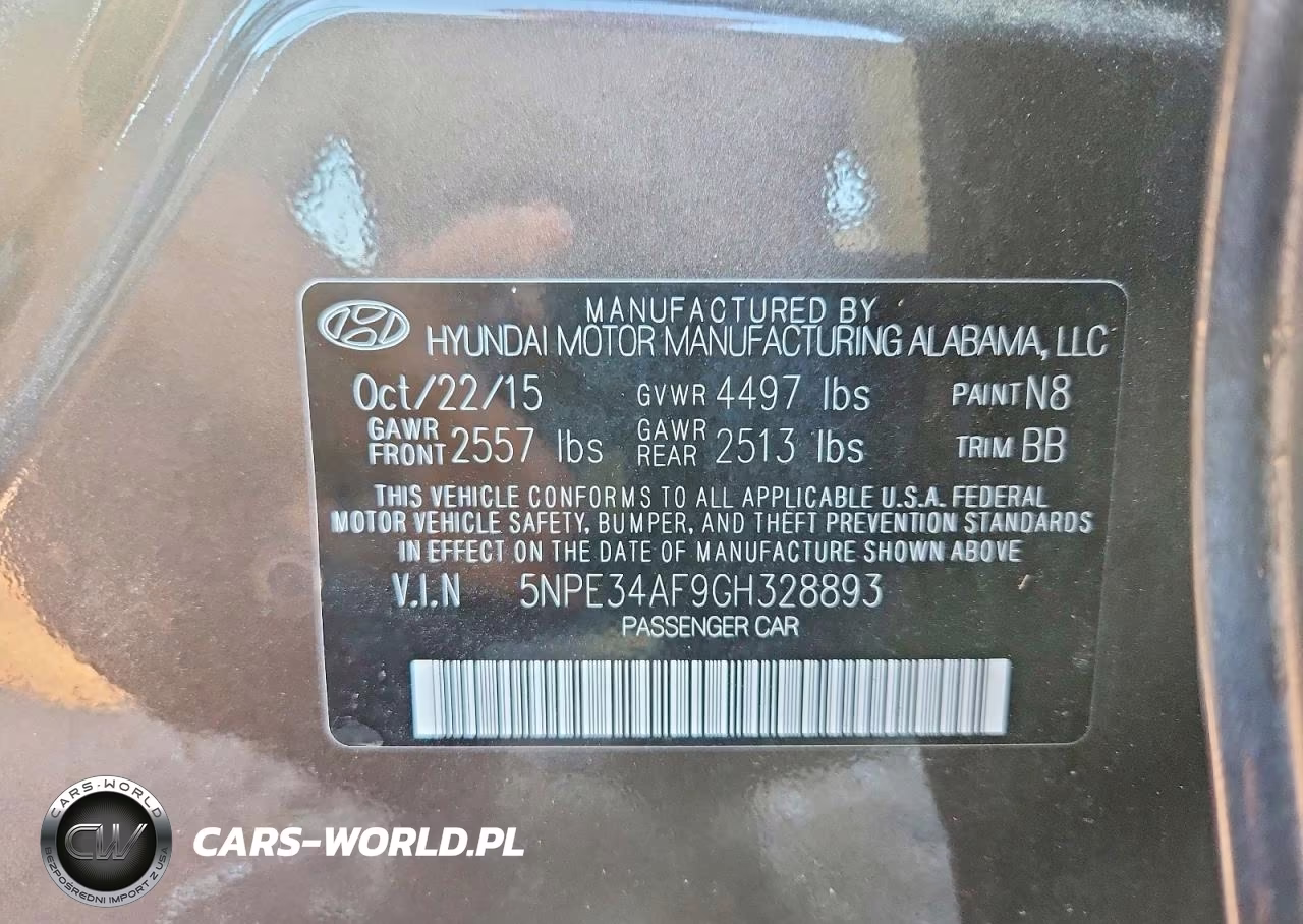 2016 Hyundai Sonata Sport VIN:5NPE34AF9GH328893 - 12