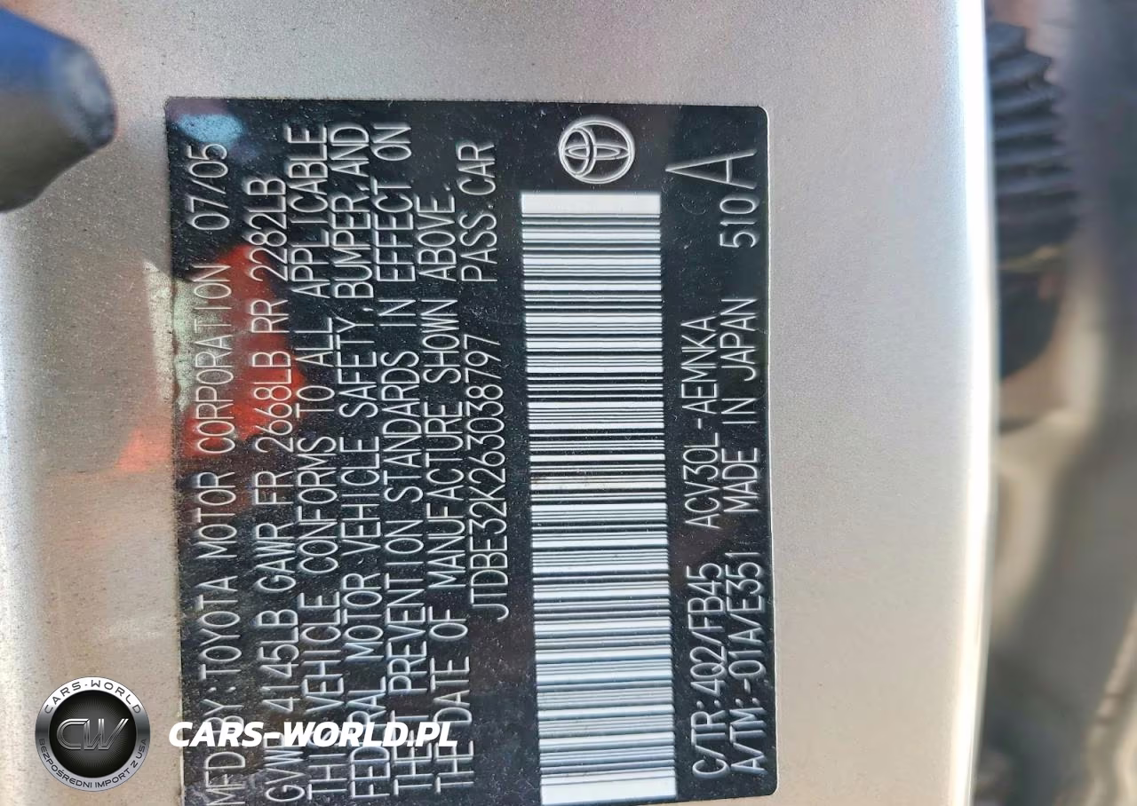 2006 Toyota Camry Standard VIN:JTDBE32K263038797 - 12