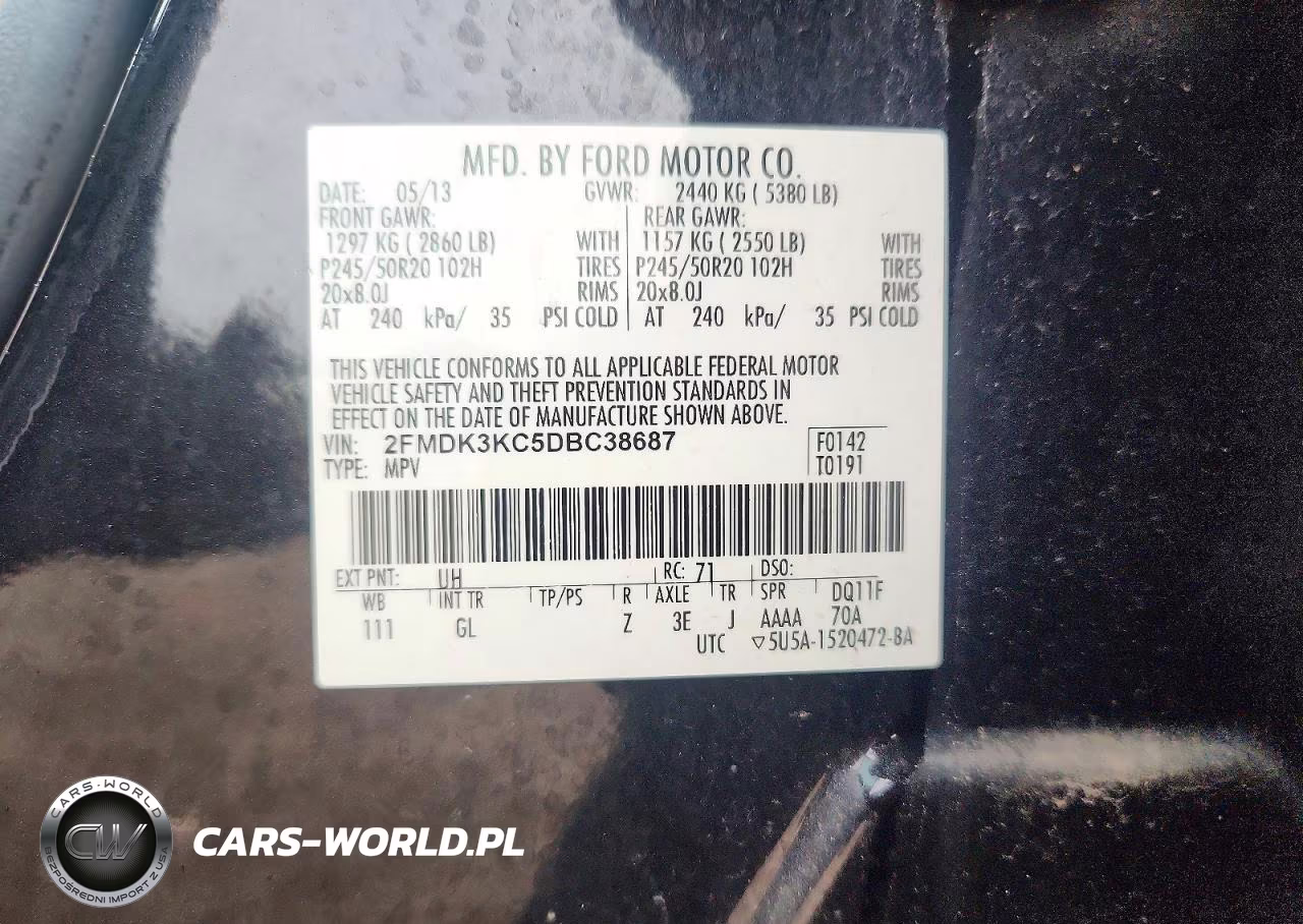 2013 Ford Edge Limited VIN:2FMDK3KC5DBC38687 - 13
