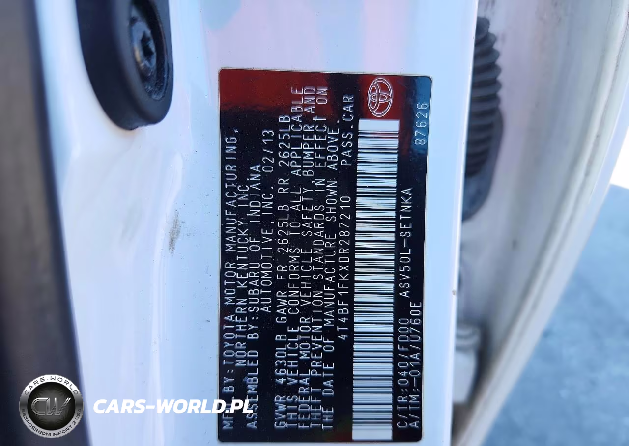 2013 Toyota Camry Le VIN:4T4BF1FKXDR287210 - 12