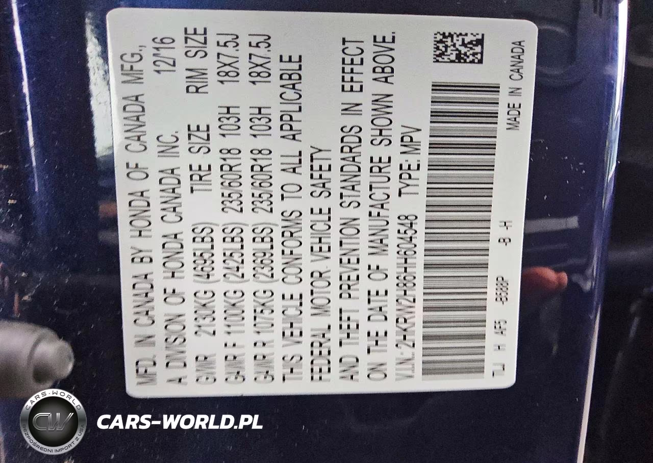 2017 Honda Cr-V Exl VIN:2HKRW2H86HH604548 - 13