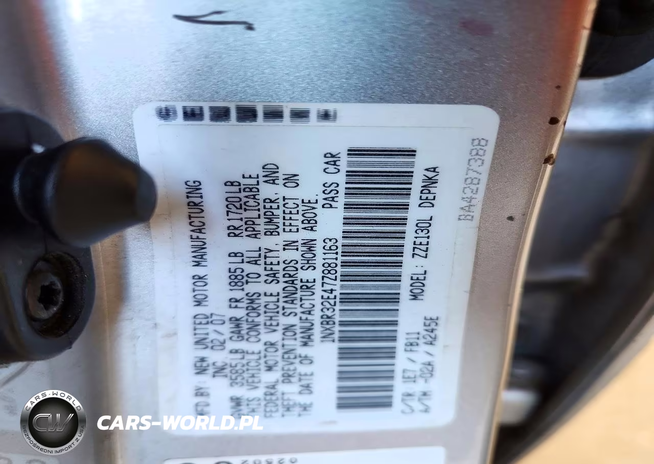 2007 Toyota Corolla Le VIN:1NXBR32E47Z881163 - 12