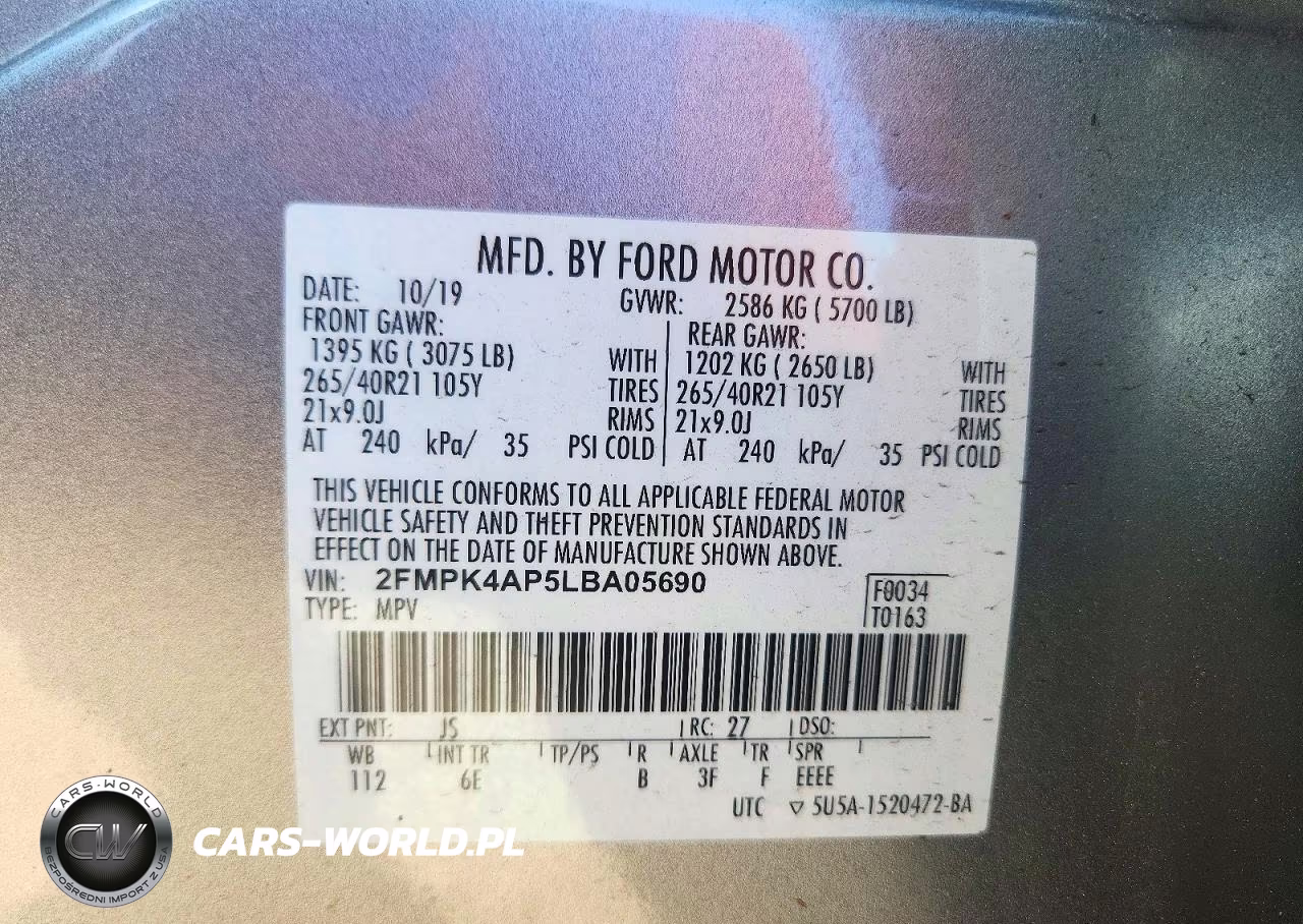 2020 Ford Edge St VIN:2FMPK4AP5LBA05690 - 14