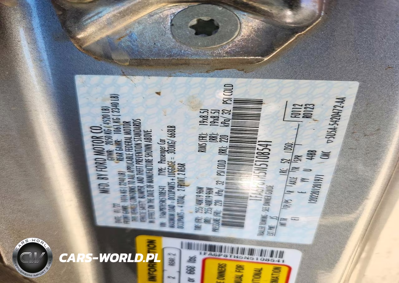 2022 Ford Mustang VIN:1FA6P8TH5N5108541 - 13