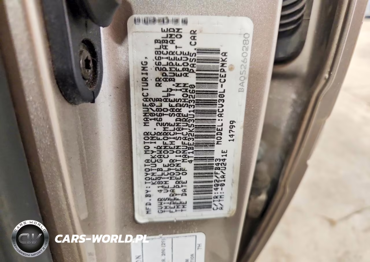 2003 Toyota Camry Le VIN:4T1BE32K53U133260 - 12
