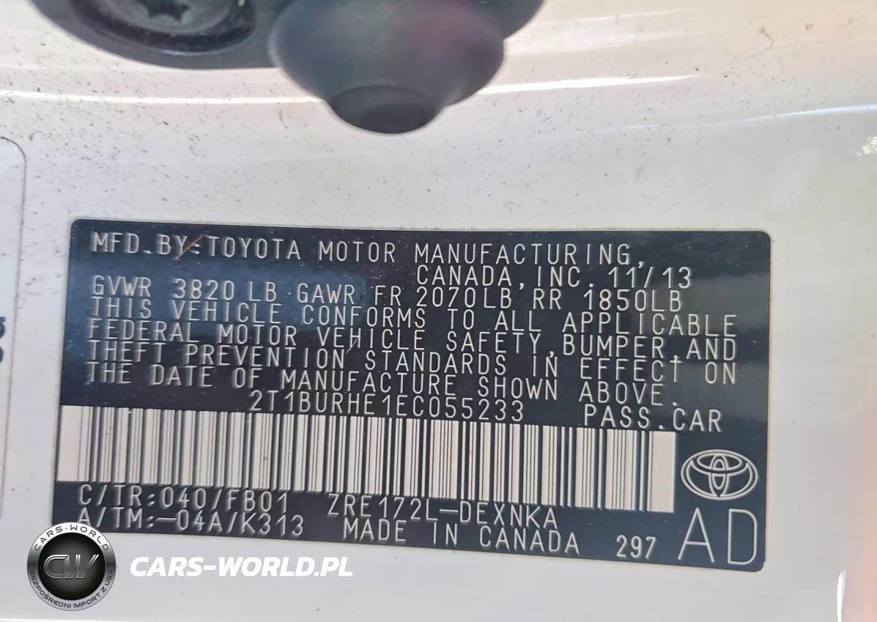2014 Toyota Corolla Le VIN:2T1BURHE1EC055233 - 12