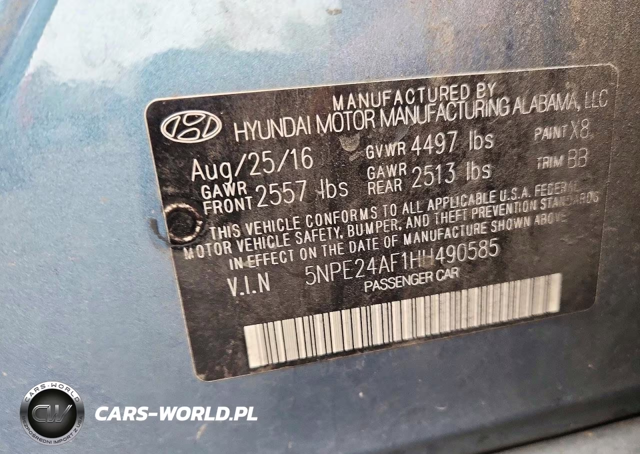 2017 Hyundai Sonata Se VIN:5NPE24AF1HH490585 - 12