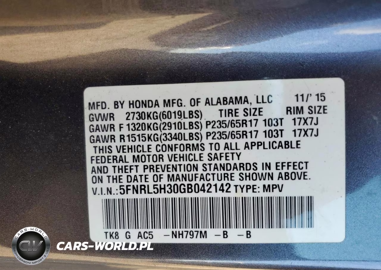 2016 Honda Odyssey Se VIN:5FNRL5H30GB042142 - 13
