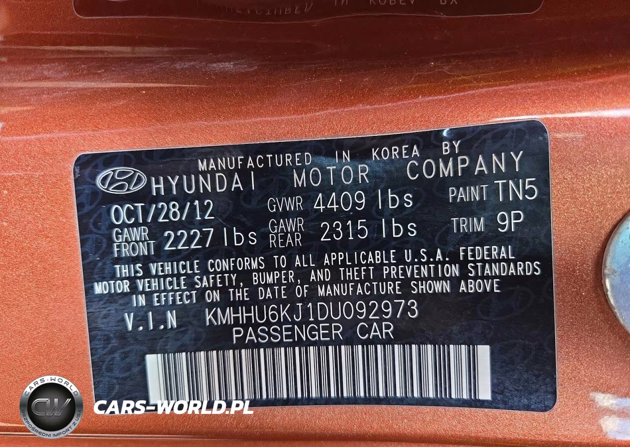 2013 Hyundai Genesis Coupe 3.8 Grand Touring VIN:KMHHU6KJ1DU092973 - 12