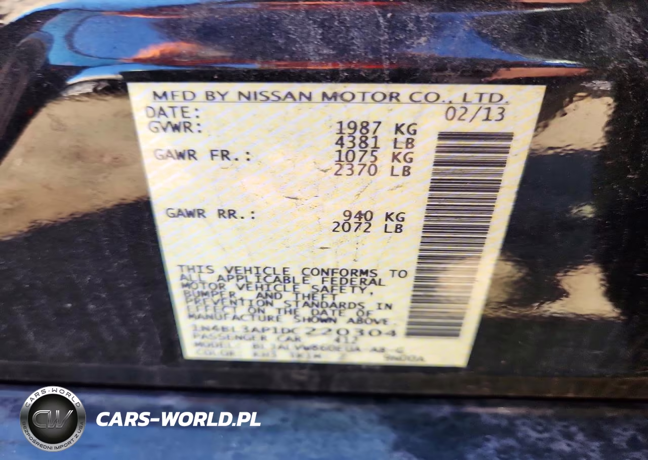 2013 Nissan Altima 3.5 S VIN:1N4BL3AP1DC220304 - 12