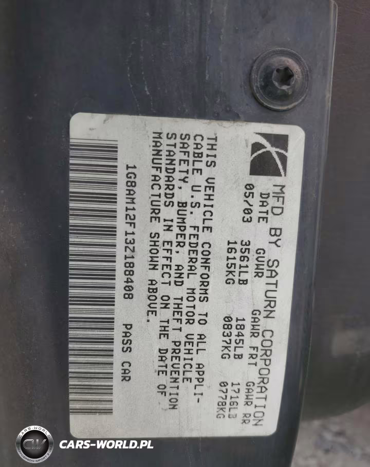 2003 Saturn Ion Level 2 VIN:1G8AM12F13Z188408 - 13