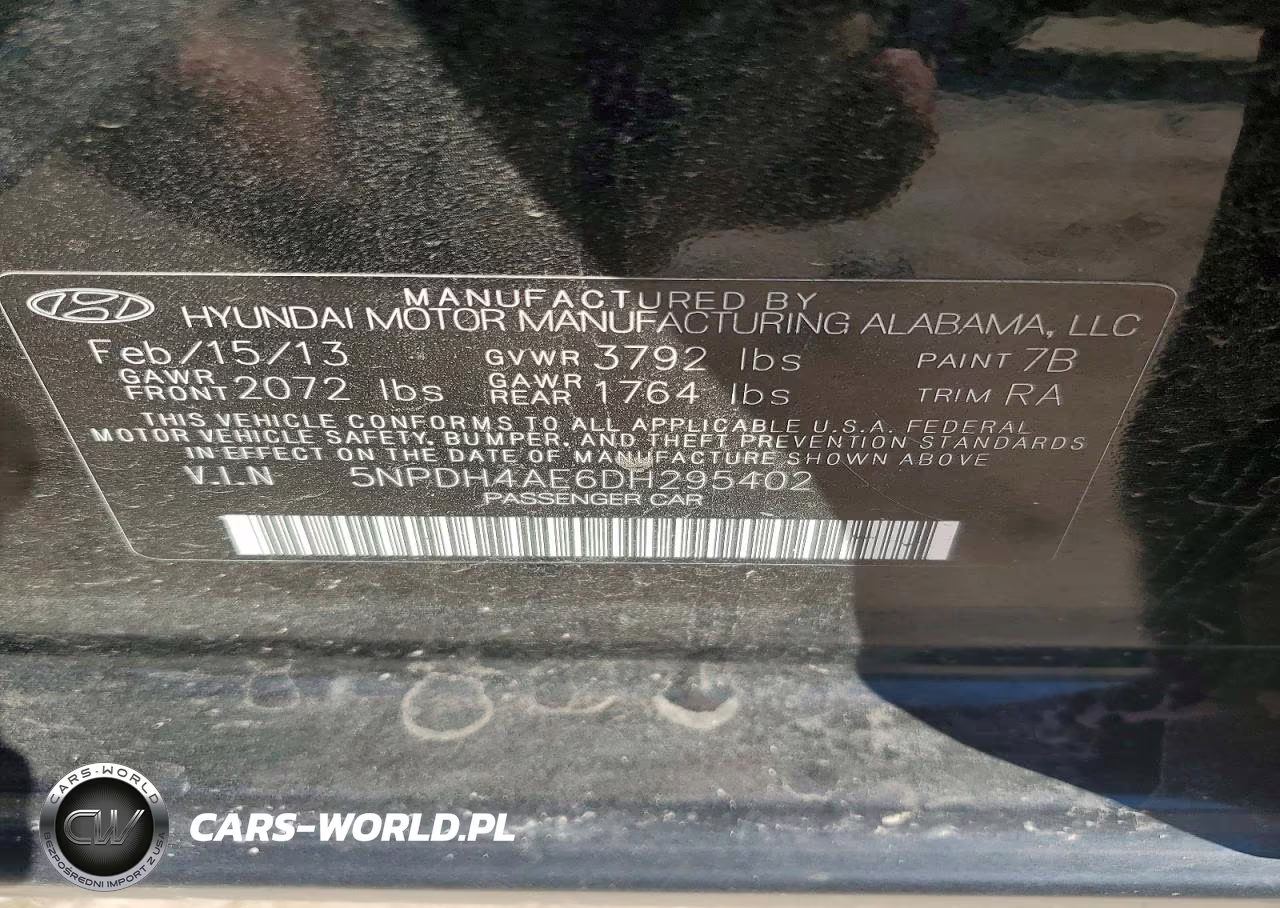 2013 Hyundai Elantra Gls VIN:5NPDH4AE6DH295402 - 12