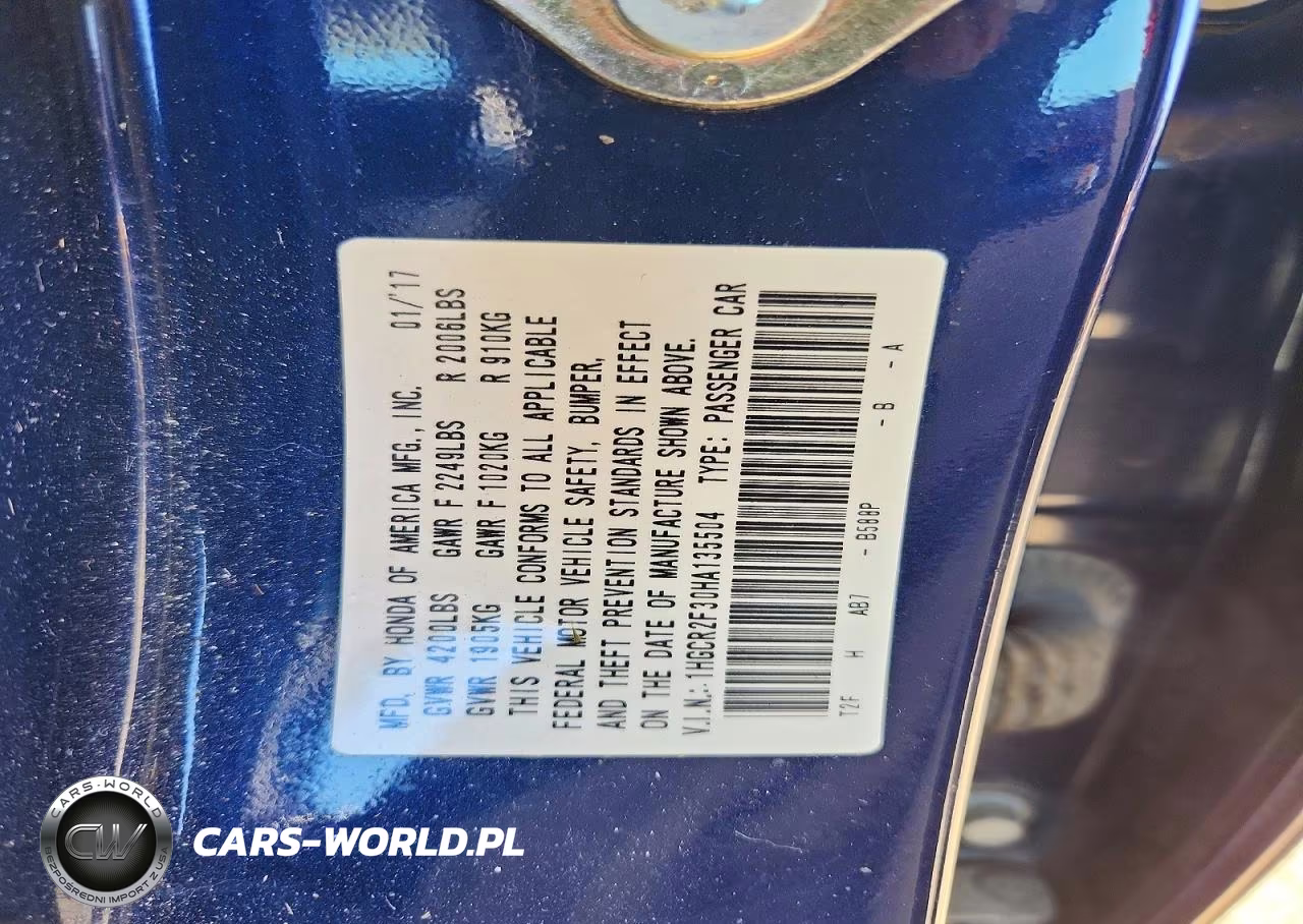 2017 Honda Accord Lx VIN:1HGCR2F30HA135504 - 12