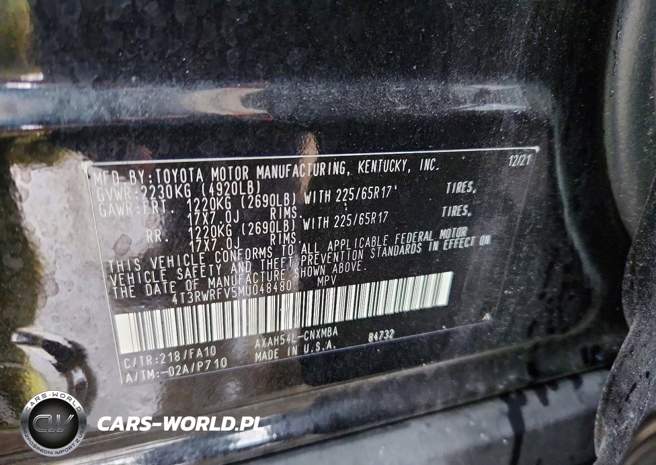 2021 Toyota Rav4 Xle VIN:4T3RWRFV5MU048480 - 13