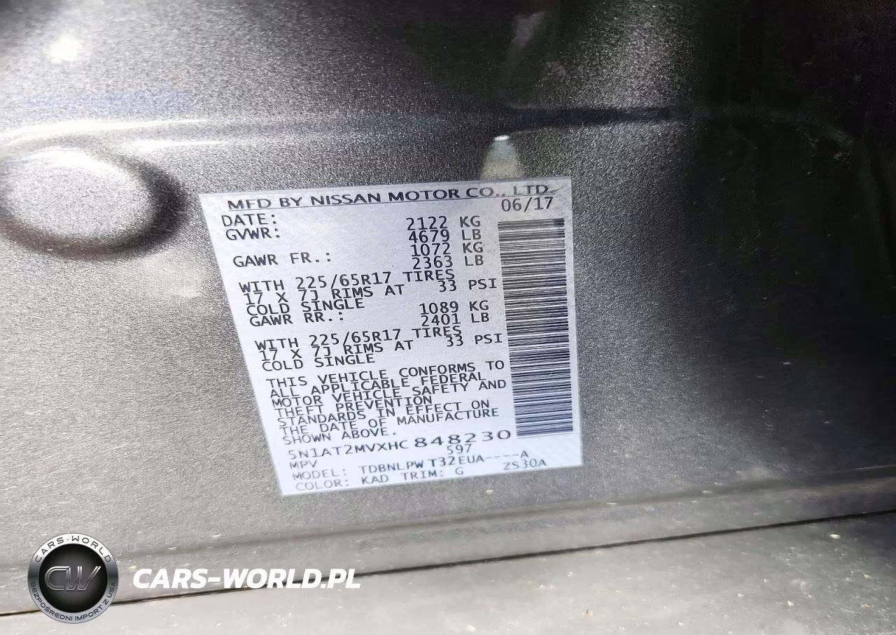 2017 Nissan Rogue S VIN:5N1AT2MVXHC848230 - 12