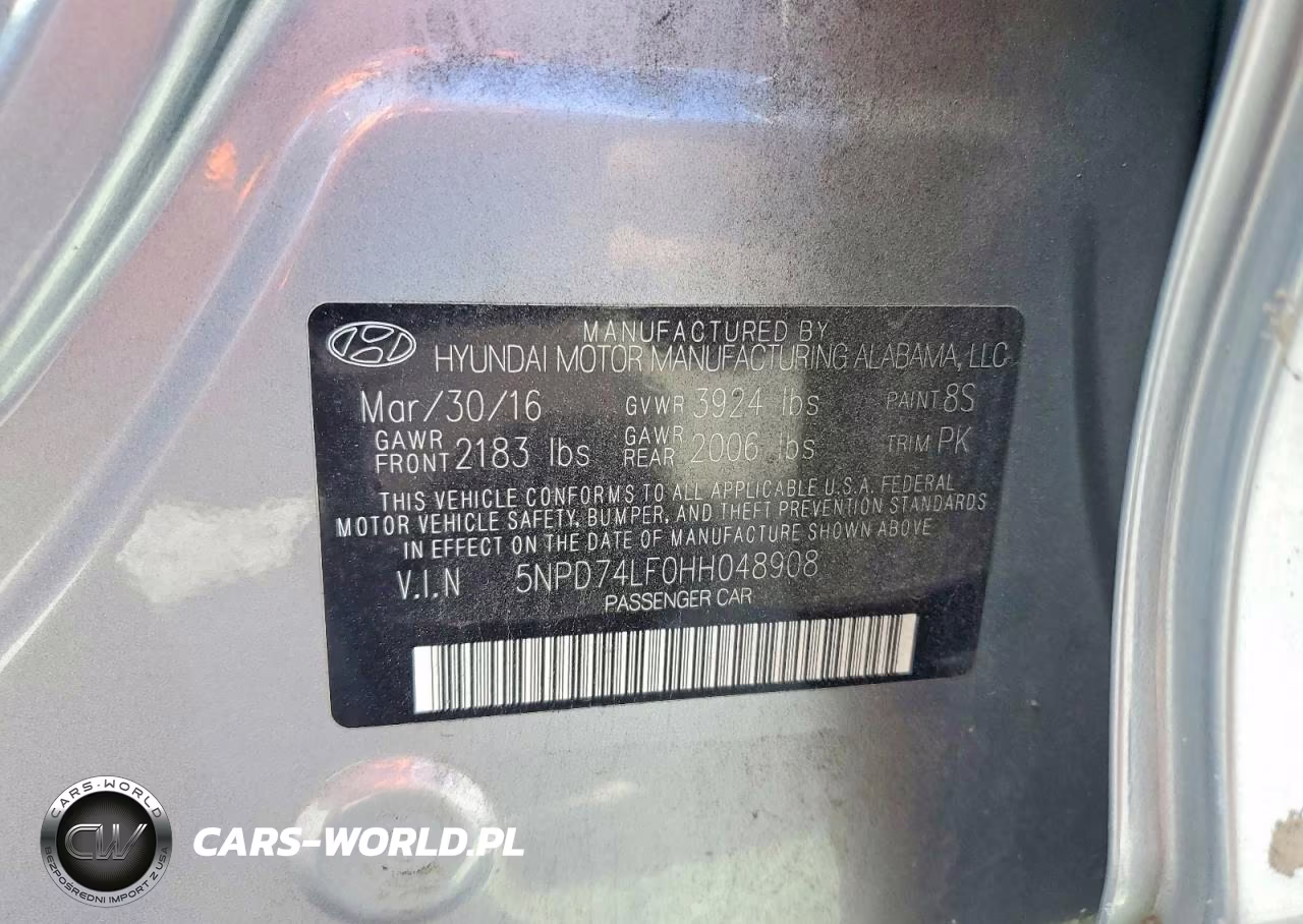 2017 Hyundai Elantra Se VIN:5NPD74LF0HH048908 - 12