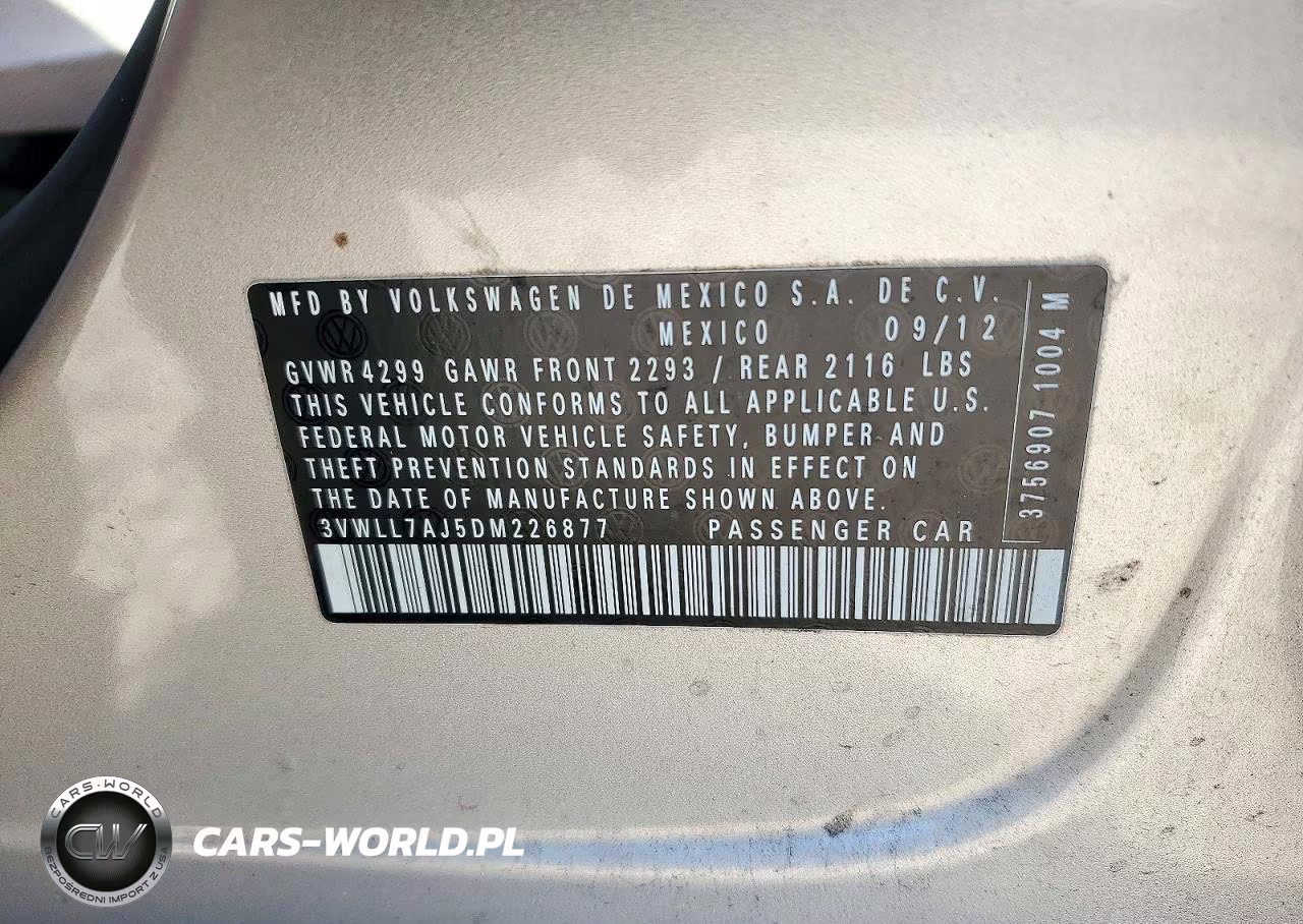 2013 Volkswagen Jetta Tdi VIN:3VWLL7AJ5DM226877 - 12