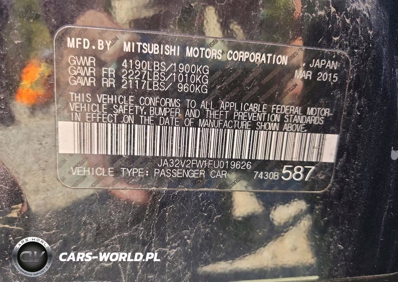 2015 Mitsubishi Lancer Se VIN:JA32V2FW1FU019626 - 12