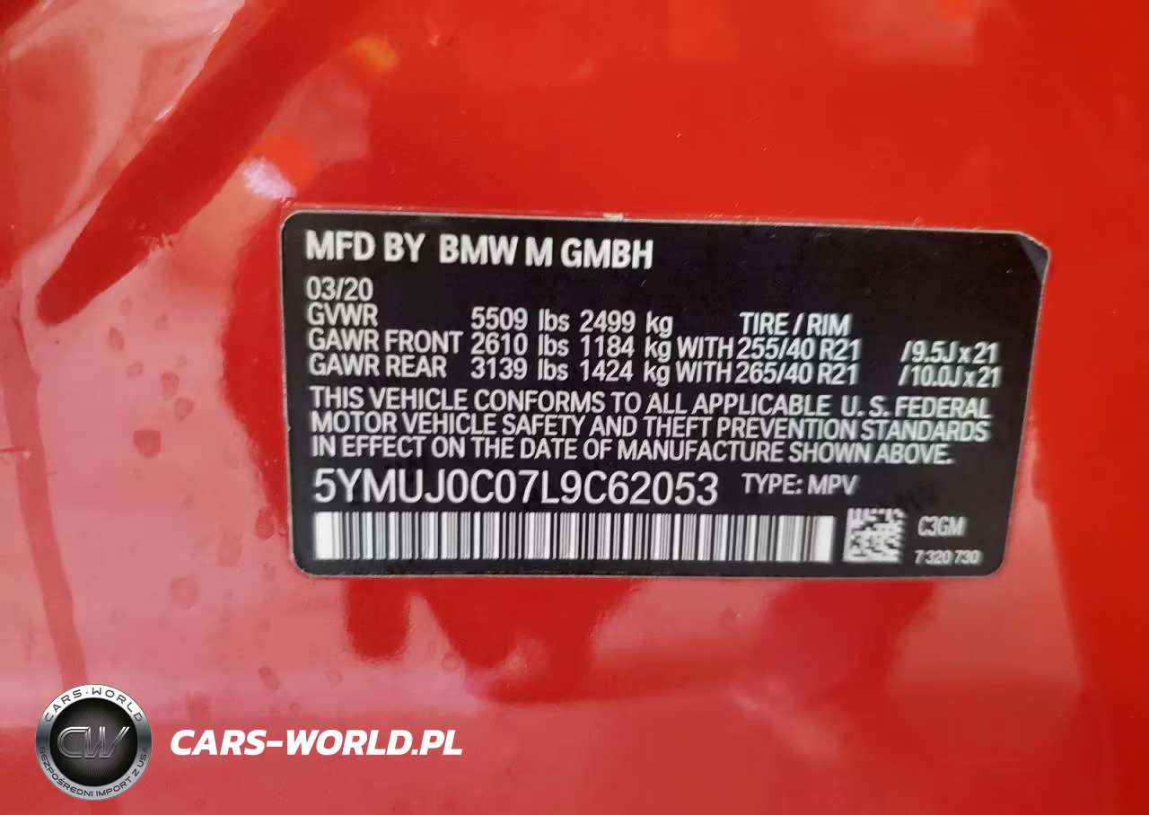 2020 BMW X4 M Competition VIN:5YMUJ0C07L9C62053 - 13