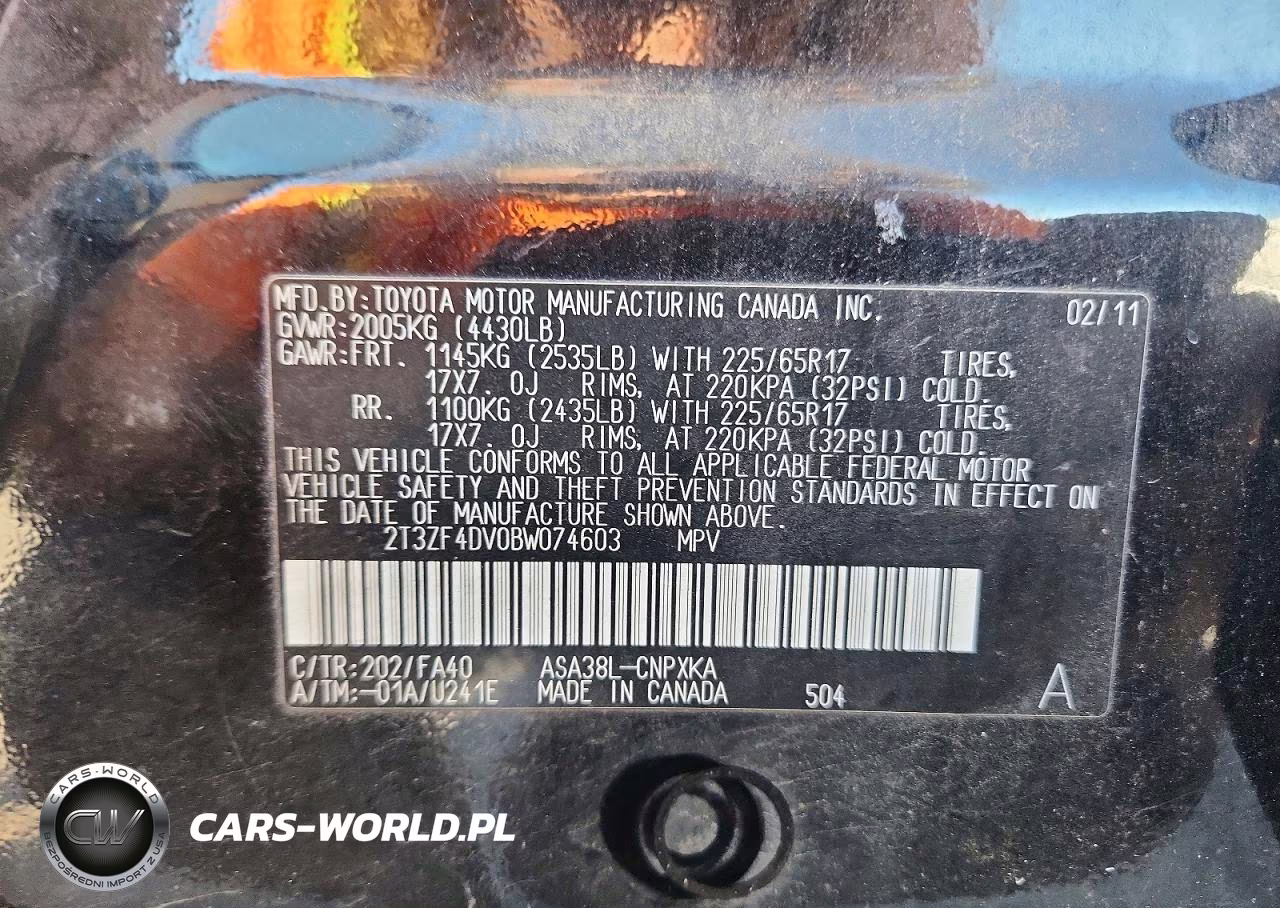 2011 Toyota Rav4 Base VIN:2T3ZF4DV0BW074603 - 13