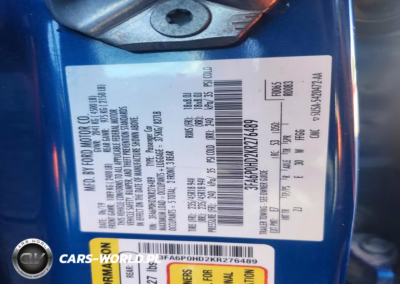 2019 Ford Fusion Se VIN:3FA6P0HD2KR276489 - 12