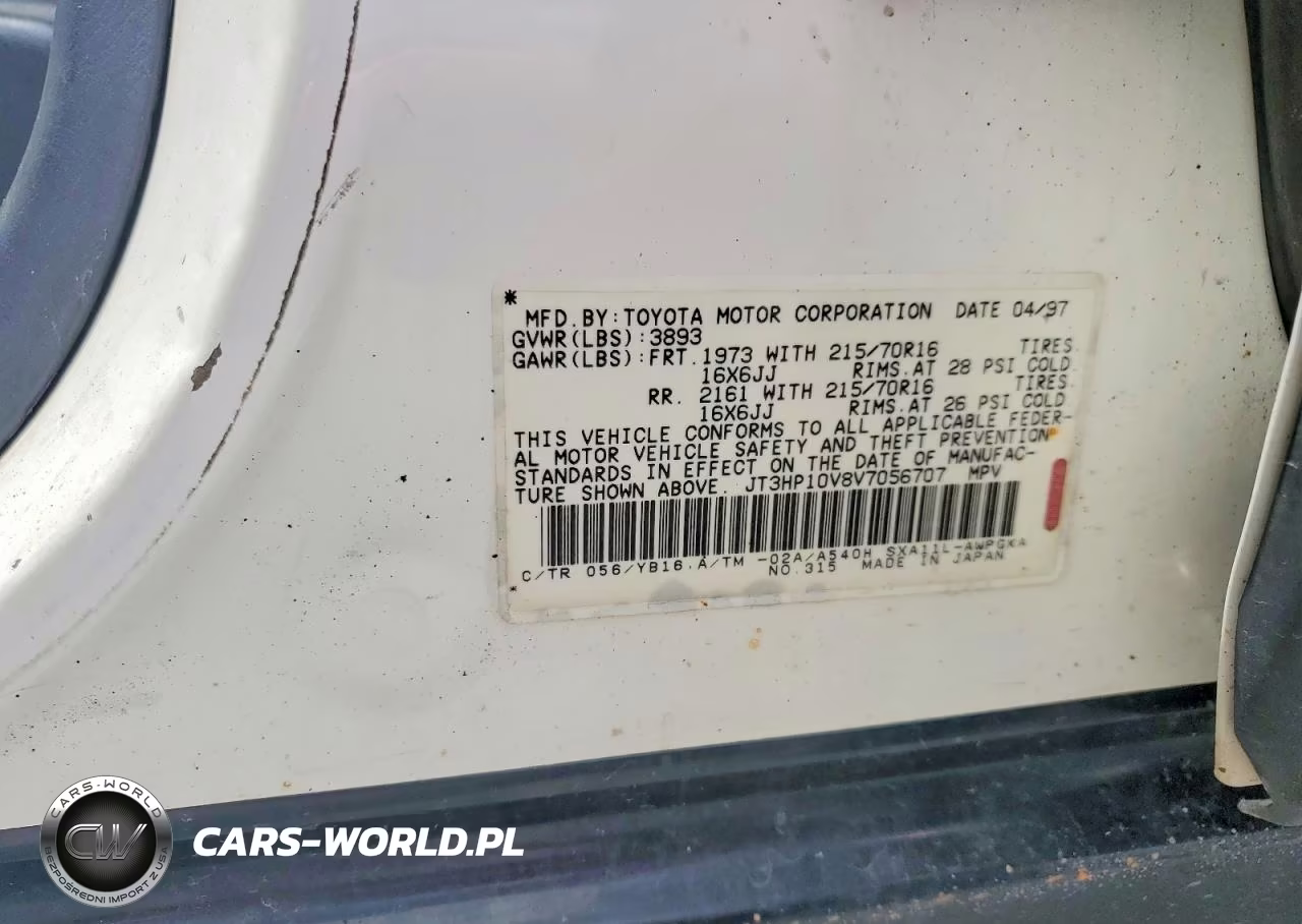 1997 Toyota Rav4 Base VIN:JT3HP10V8V7056707 - 12