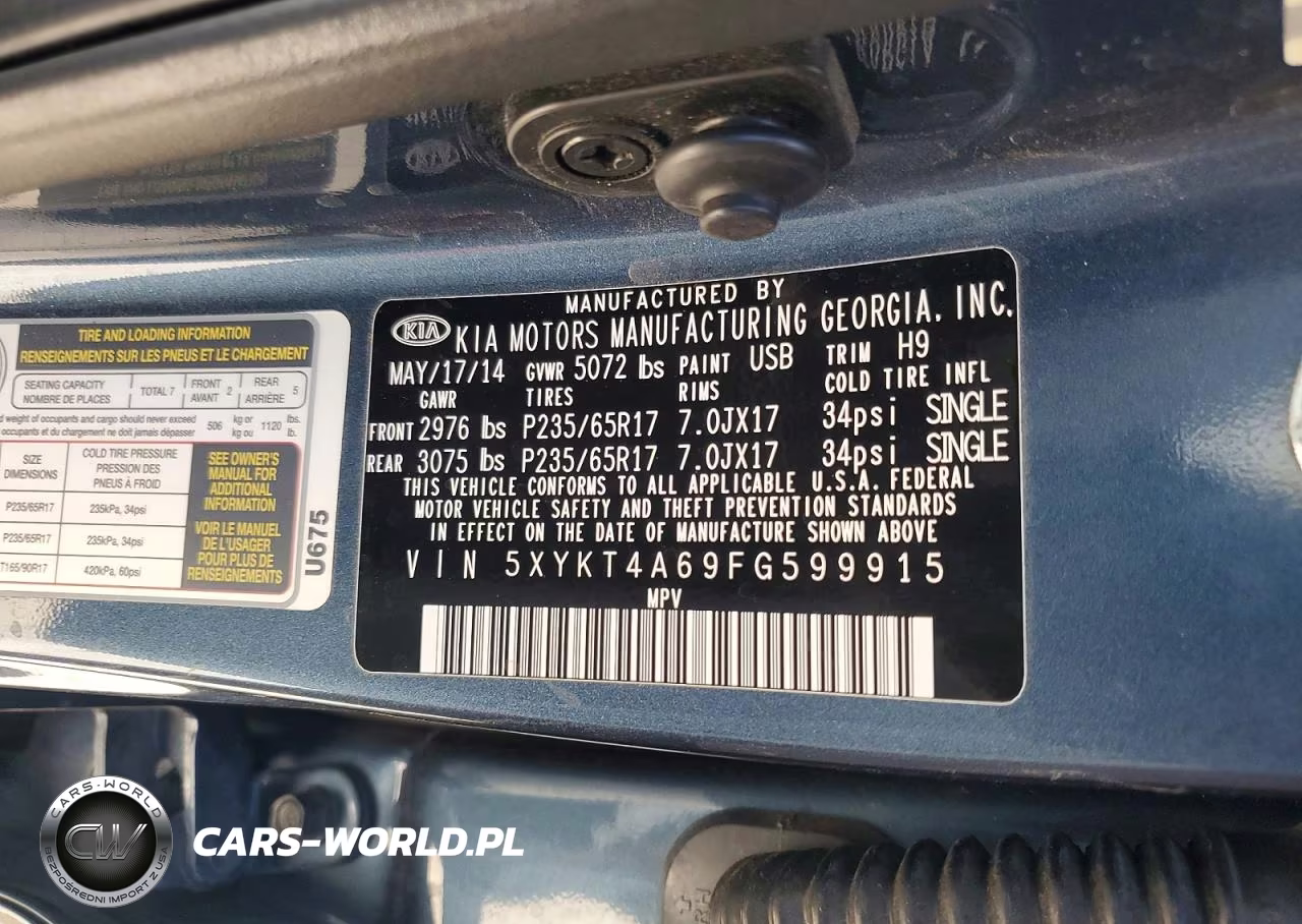 2015 Kia Sorento Lx VIN:5XYKT4A69FG599915 - 14