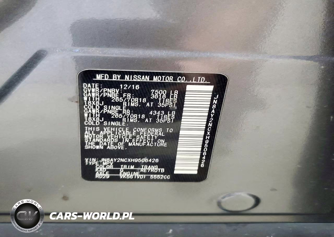 2017 Nissan Armada Sv VIN:JN8AY2NCXH9506426 - 13