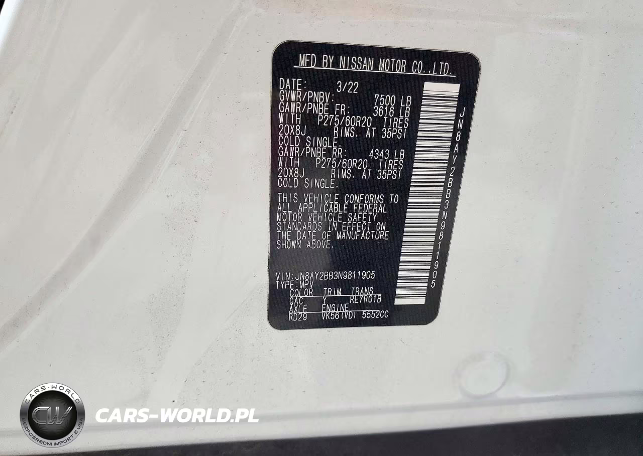 2022 Nissan Armada Sl VIN:JN8AY2BB3N9811905 - 13