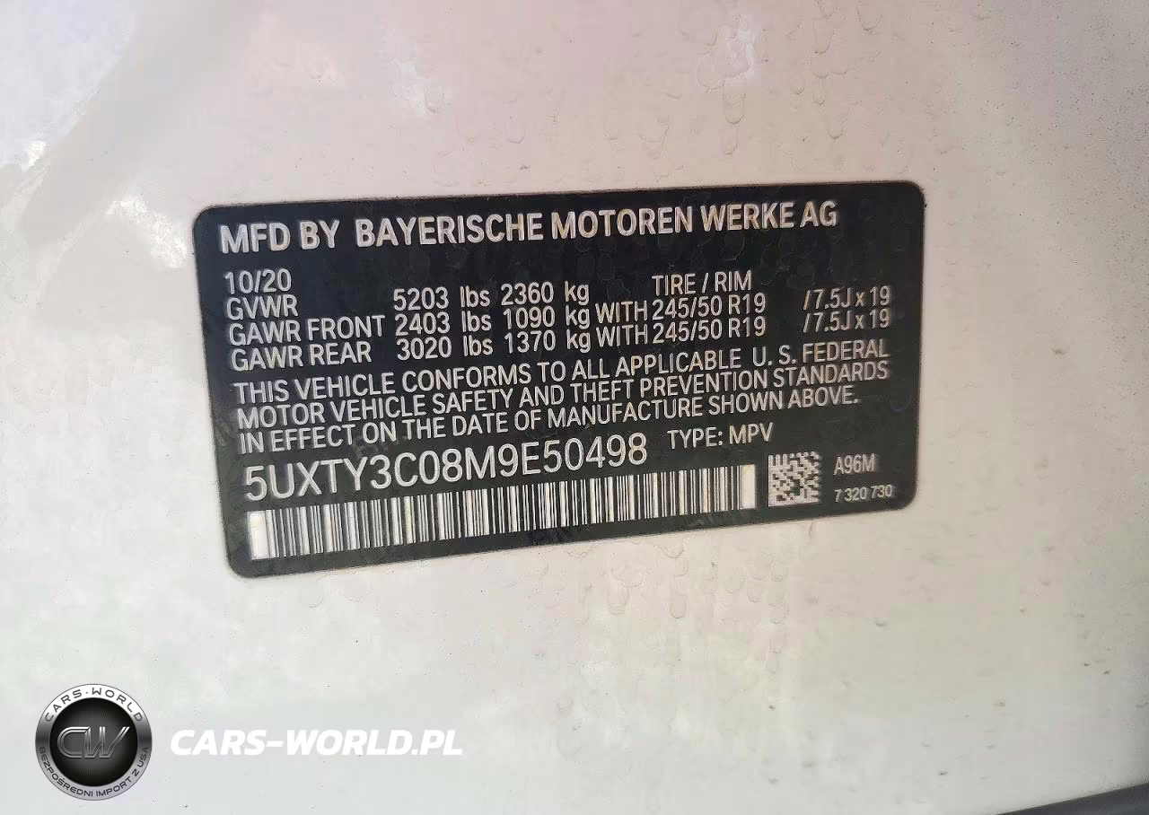 2021 BMW X3 Sdrive30I VIN:5UXTY3C08M9E50498 - 13