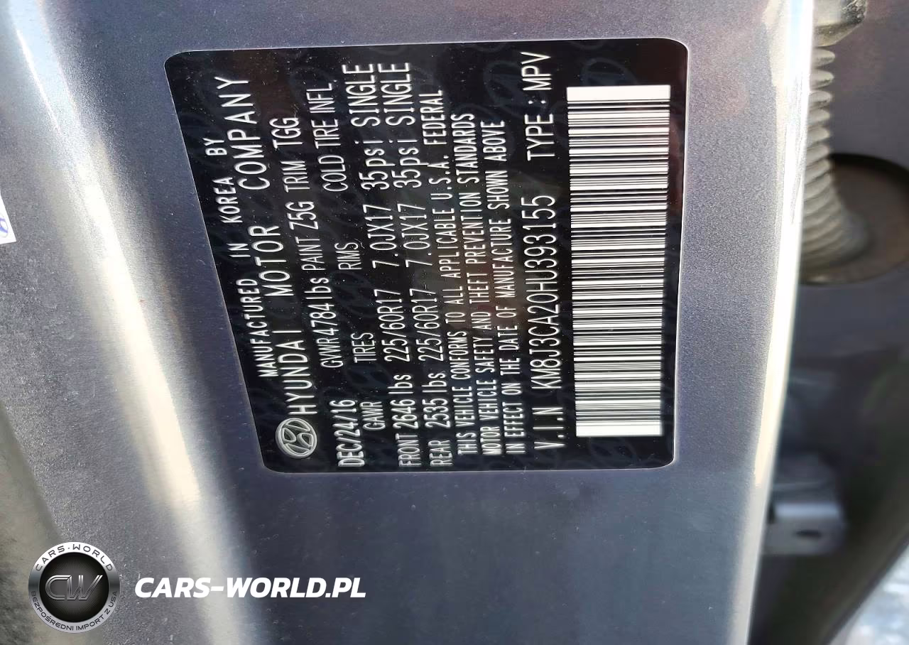 2017 Hyundai Tucson Eco VIN:KM8J3CA20HU393155 - 13