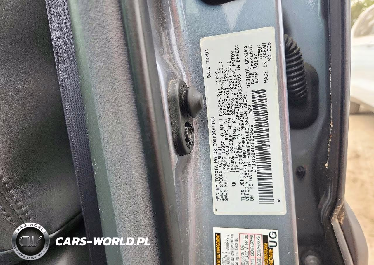 2004 Lexus Gx 470 VIN:JTJBT20X140064639 - 12