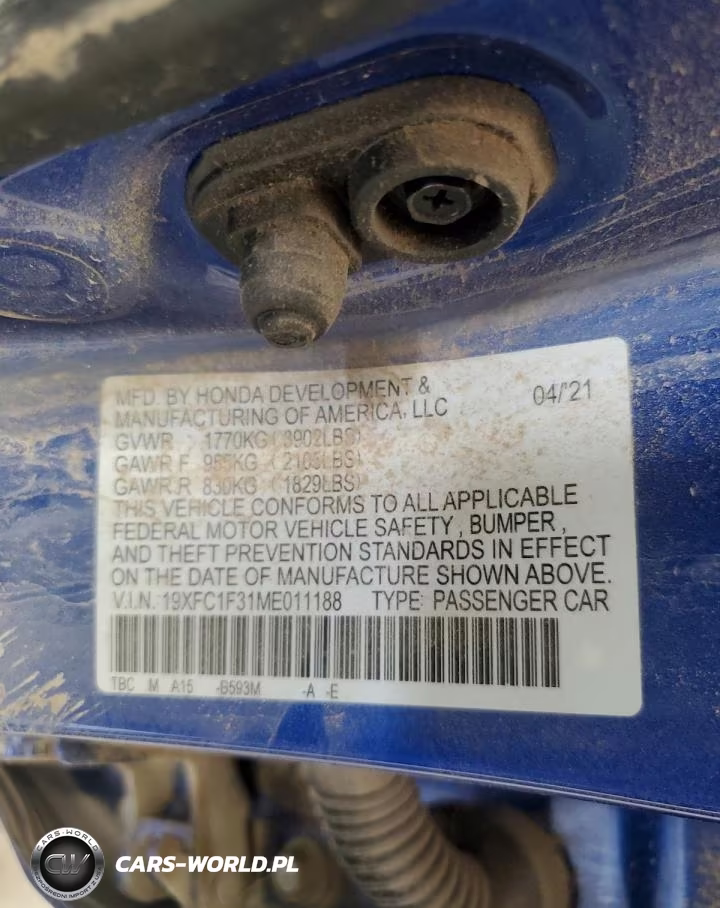 2021 Honda Civic Ex VIN:19XFC1F31ME011188 - 12