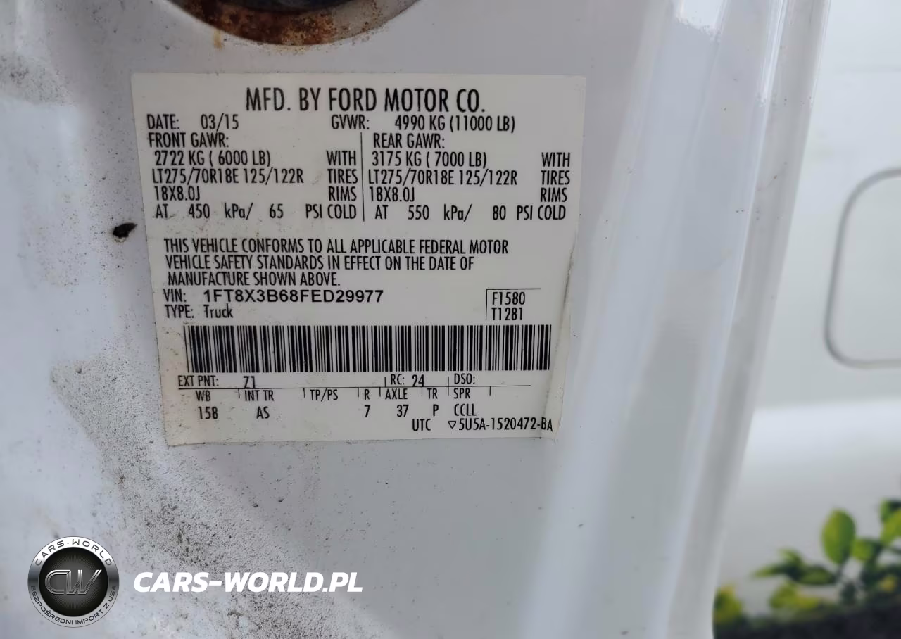 2015 Ford F350 Super Duty VIN:1FT8X3B68FED29977 - 12