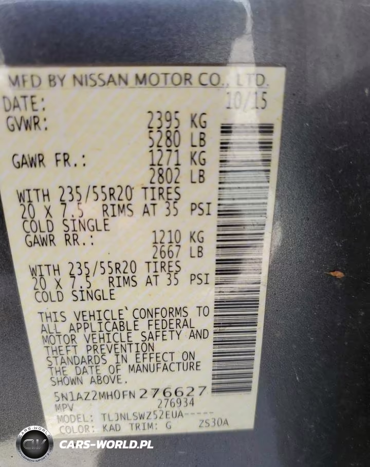 2015 Nissan Murano S VIN:5N1AZ2MH0FN276627 - 12