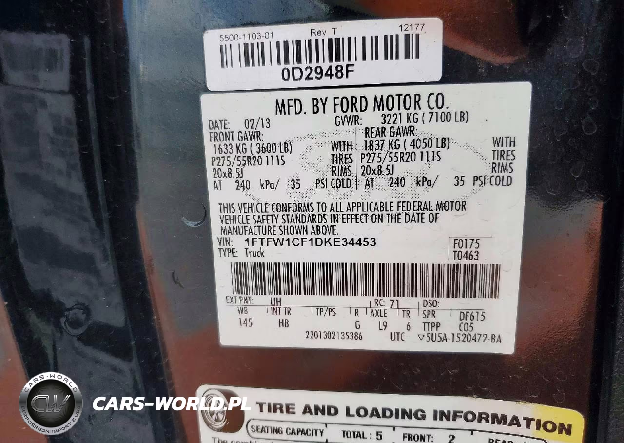 2013 Ford F150 Supercrew VIN:1FTFW1CF1DKE34453 - 12