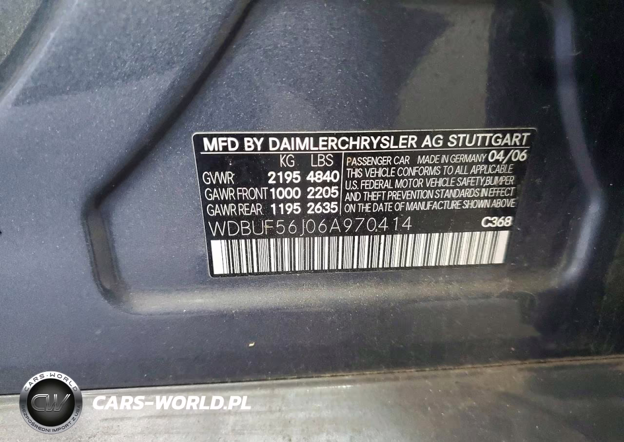 2006 Mercedes-Benz E 350 VIN:WDBUF56J06A970414 - 12