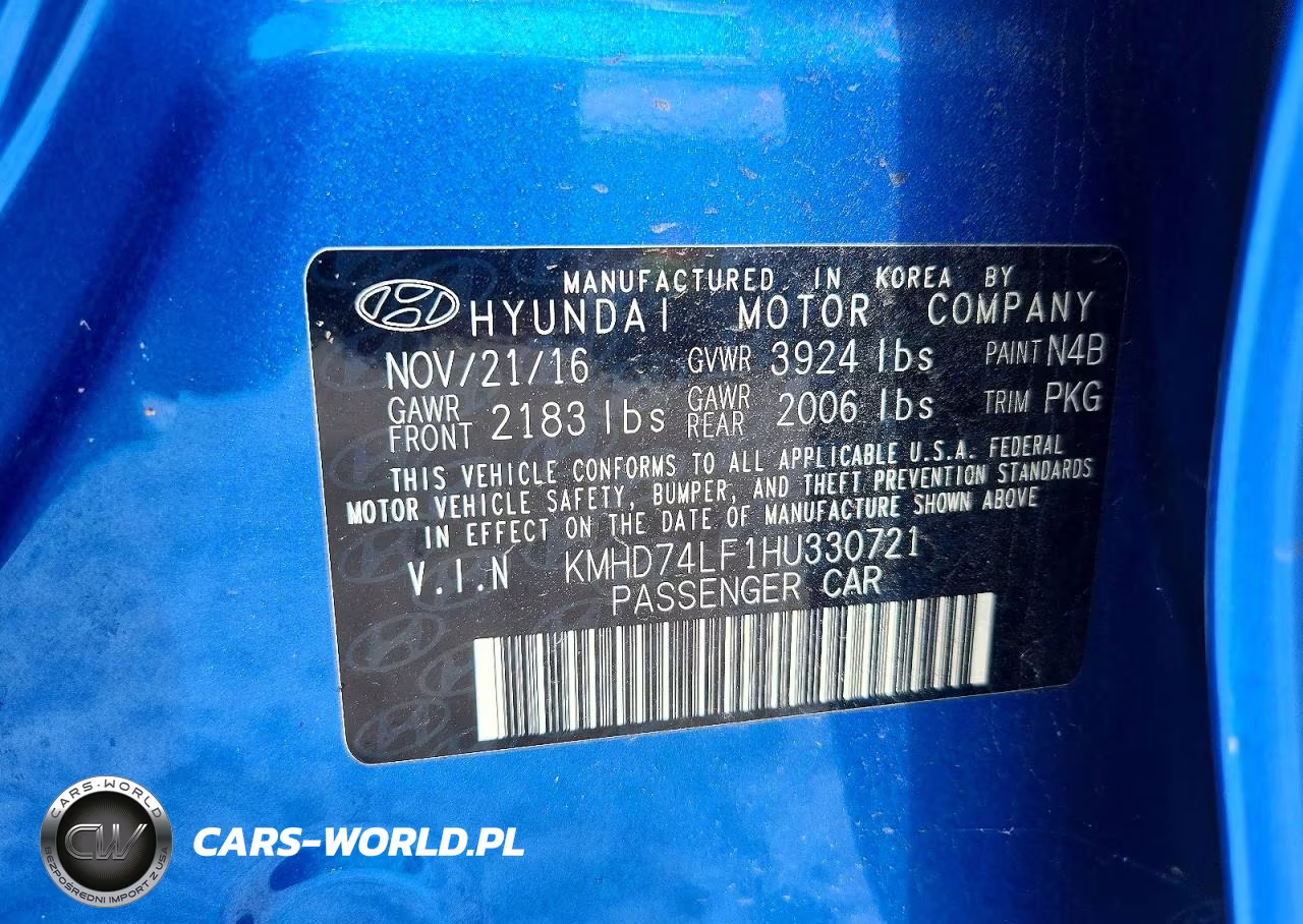 2017 Hyundai Elantra Se VIN:KMHD74LF1HU330721 - 12
