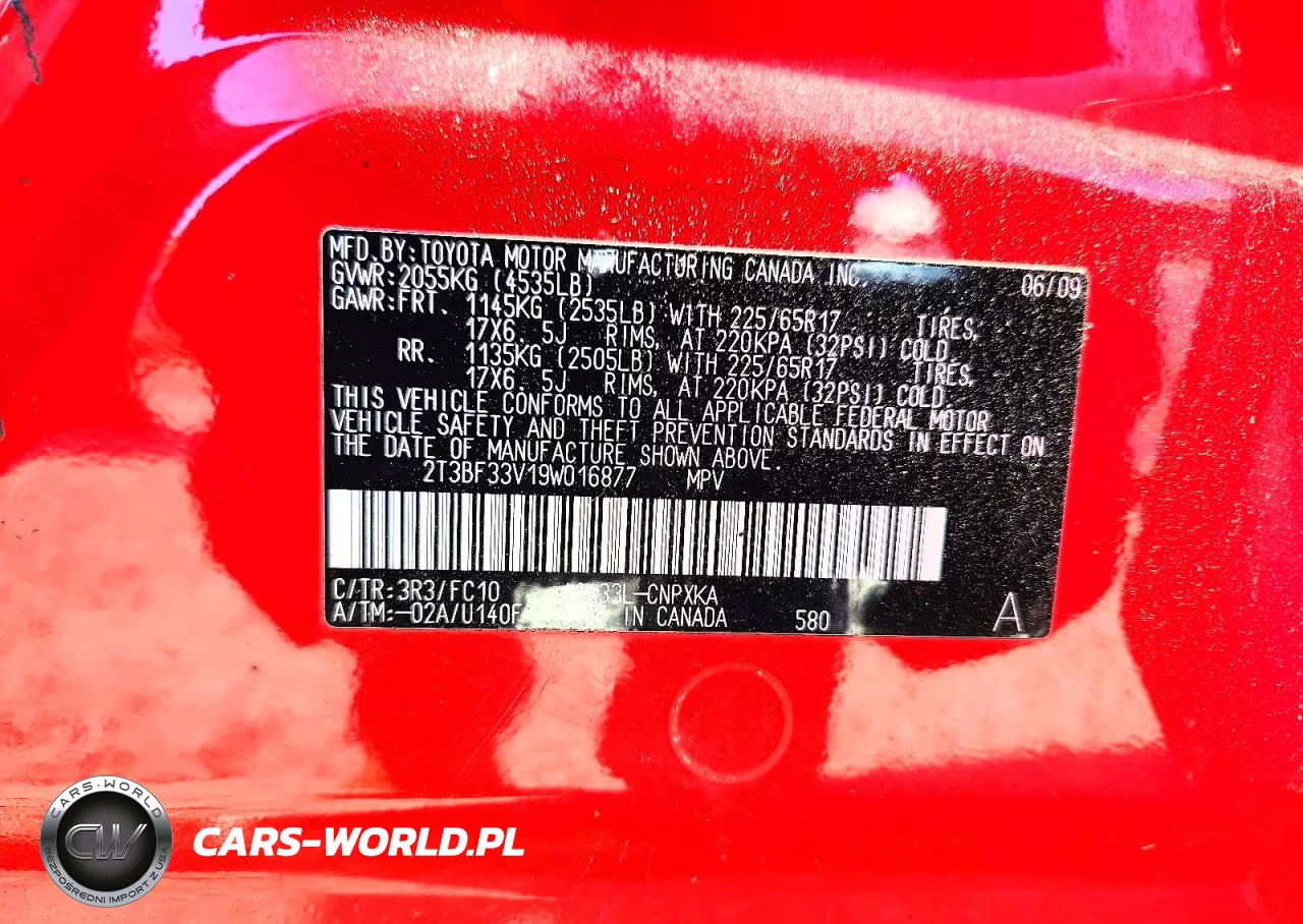 2009 Toyota Rav4 Base VIN:2T3BF33V19W016877 - 13