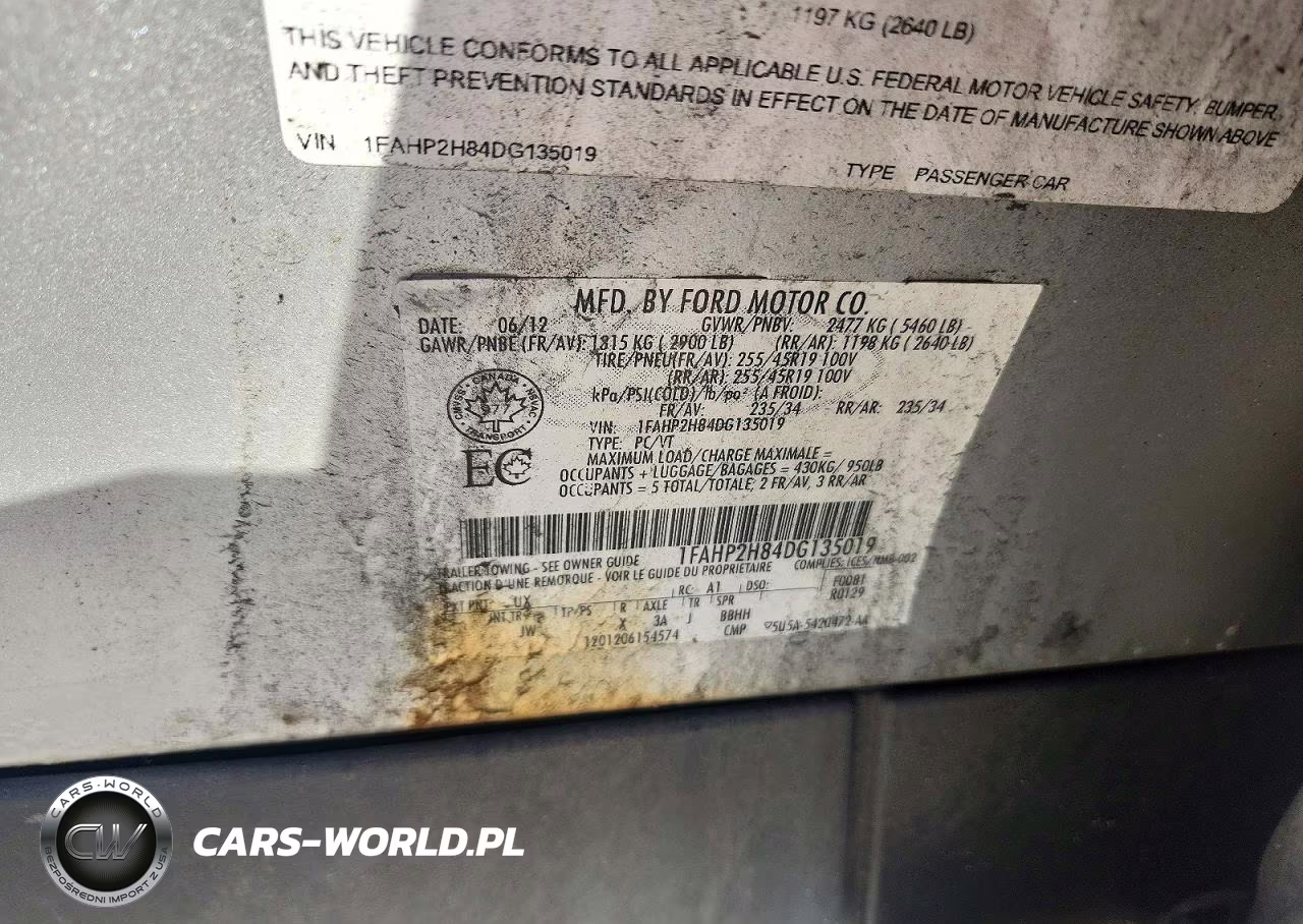 2013 Ford Taurus Sel VIN:1FAHP2H84DG135019 - 12